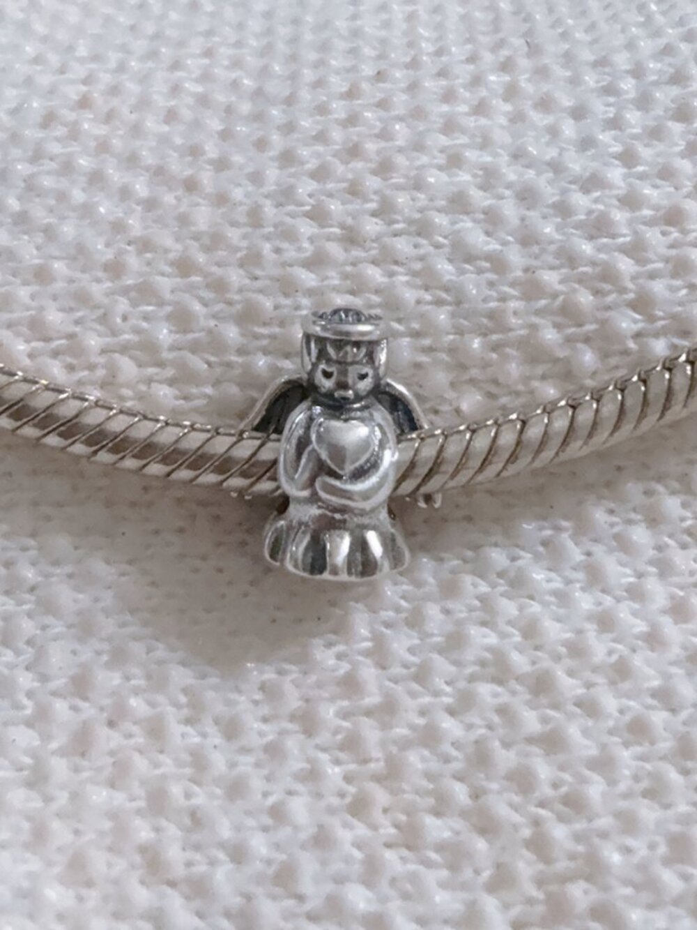 Angel Cherub Holding Heart Charm Fit Pandora Bracelet